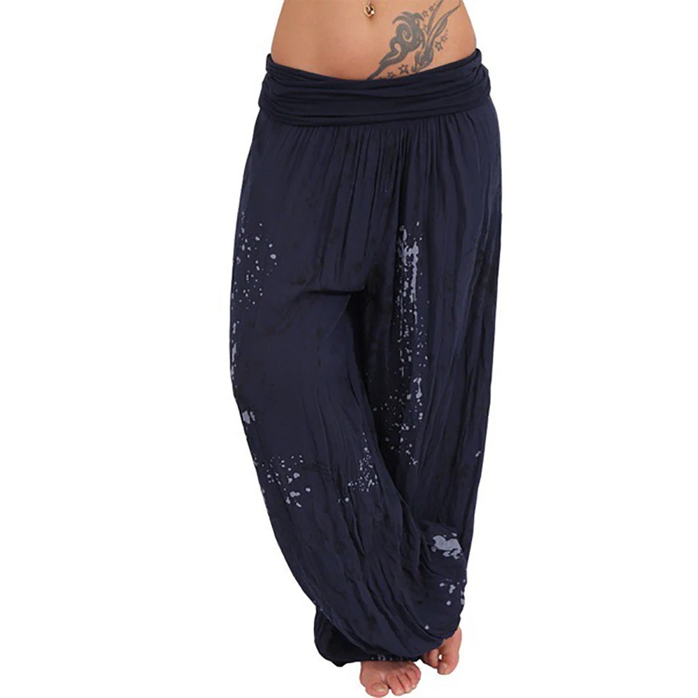 

Women Summer Bohemian Pants Floral Printed Bloomers Loose Vintage High Waist Plus Size