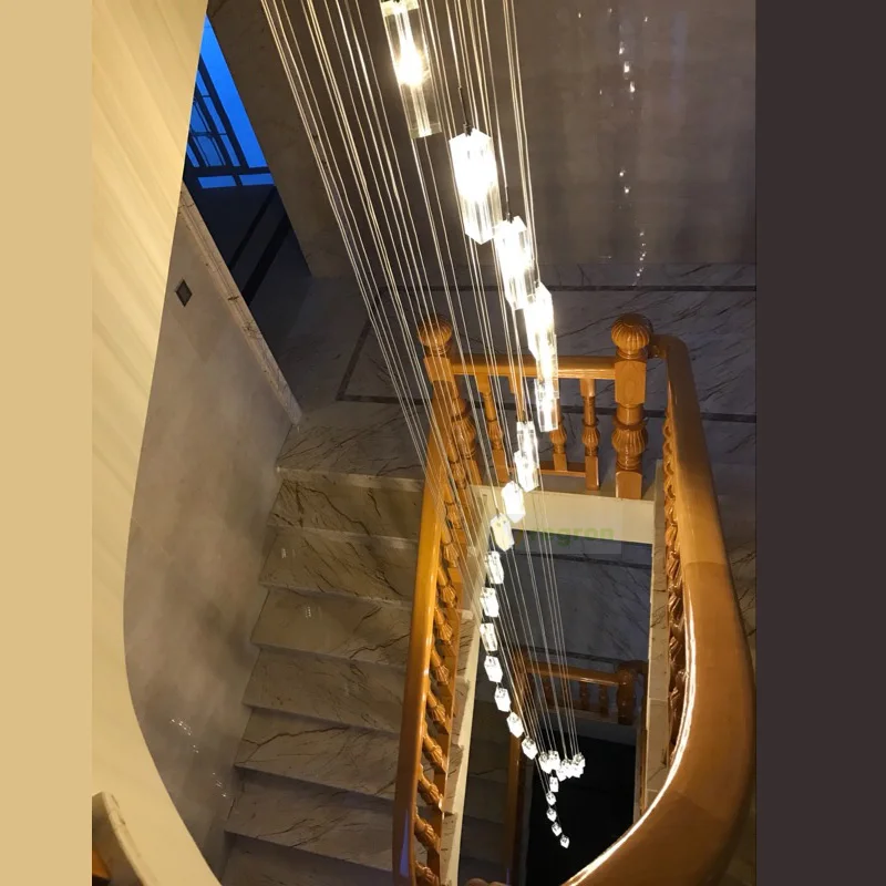 売る スクエアクリスタル照明階段のシャンデリアホテルの階段シャンデリアパーラースパイラル階段照明 G4 Led 光沢 シャンデリア 照明 おしゃれ ランプ キッチン LED テーブル つりのや キッチン ...