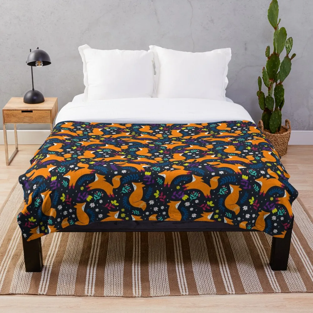 

Frolicking Foxes Throw Blanket Throw Blanket Flannel Fleece Blankets Throw Flatsheet Kids Adults Bedspread Sleeping Cover