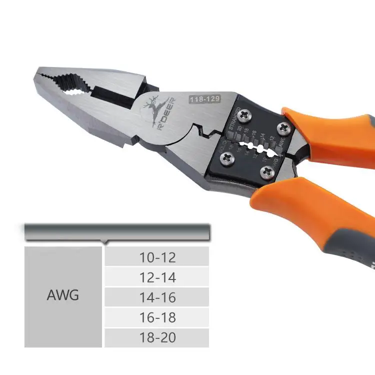 

Adeeing 4 in 1 Electrician Pliers Crimping Tool 9in Wire Stripper Cable Cutter Combination Pliers Multifunctional Cutting Tools