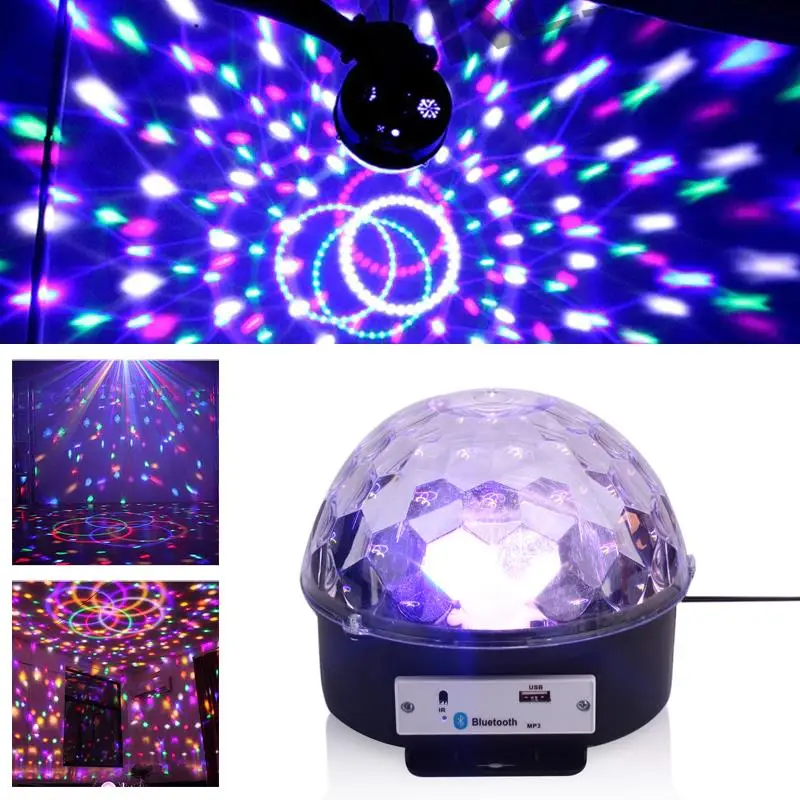 

LED Stage Light LED Music Light Crystal Magic Ball Light Loudspeaker Bluetooth 4.0 Smart Portable Colorful Dj Equipment