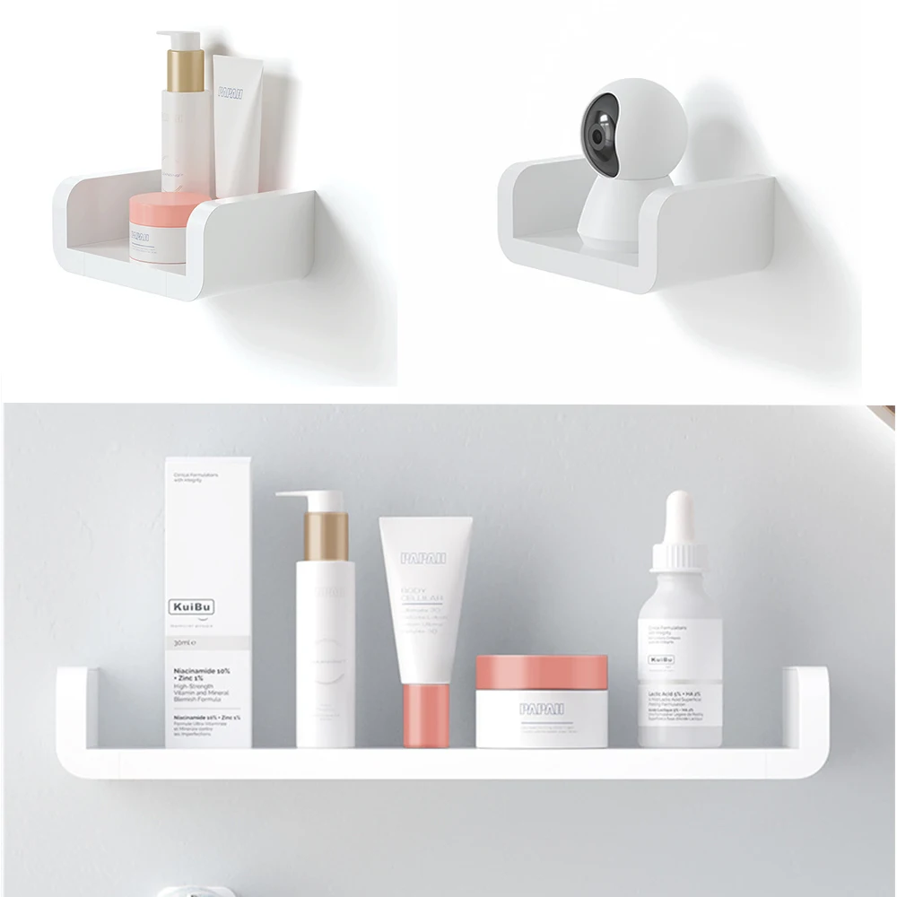 bathroom shelf no drill gadgets kitchen storage organizer pvc waterproof wall mounted shower rack home decor improvement free global shipping