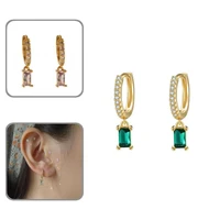 simple women earrings rhinestone accessory wear resistant metal earrings dangle earrings hoop earrings 1 pair