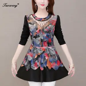 2020 ажурная модная одежда 4XL, женская модная Осенняя свободная длинная рубашка с длинным рукавом, женские повседневные Элегантные Топы