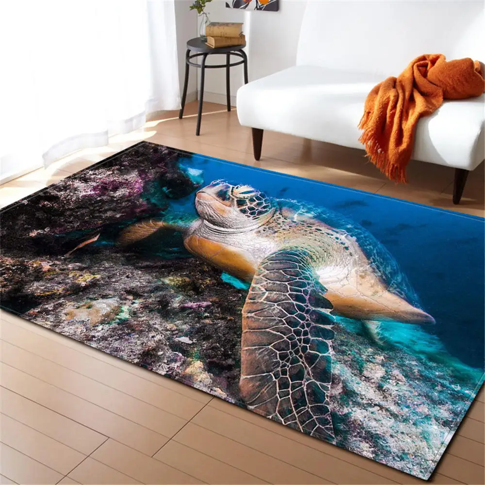 

3D подводный мир, ковер для гостиной, домашний текстиль, коврики, мягкий фланелевый коврик для ползания, детская комната, красивый искусственный ковер
