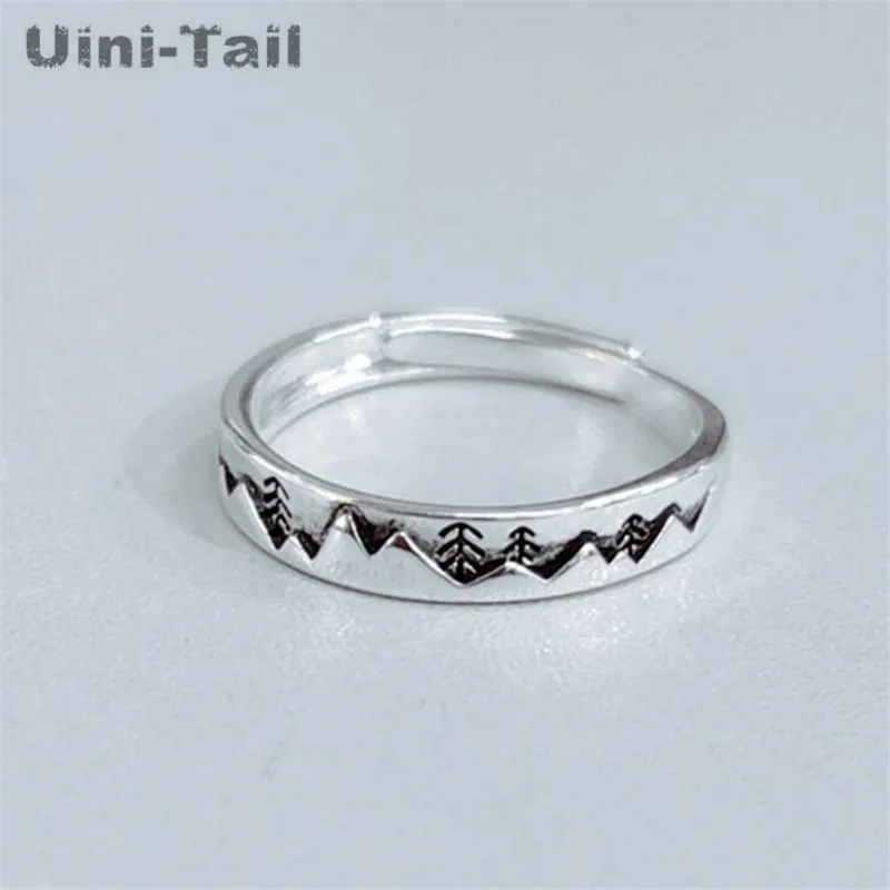 

Uini-Tail Hot Sale 925 Sterling Silver Simple Fresh Retro Christmas Tree Opening Ring Personality Sweet High Quality ED609