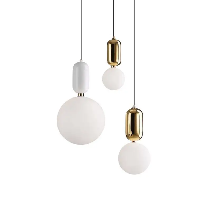 Nordic ABALLS E27 Led Pendant Light Dining Room Plate Metal Frosted Glass Suspension Lamp Droplight Lustre Indoor Lighting | Лампы и