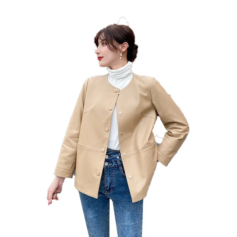 

Leather sheepskin women's new coat in spring and autumn and winter in 2020