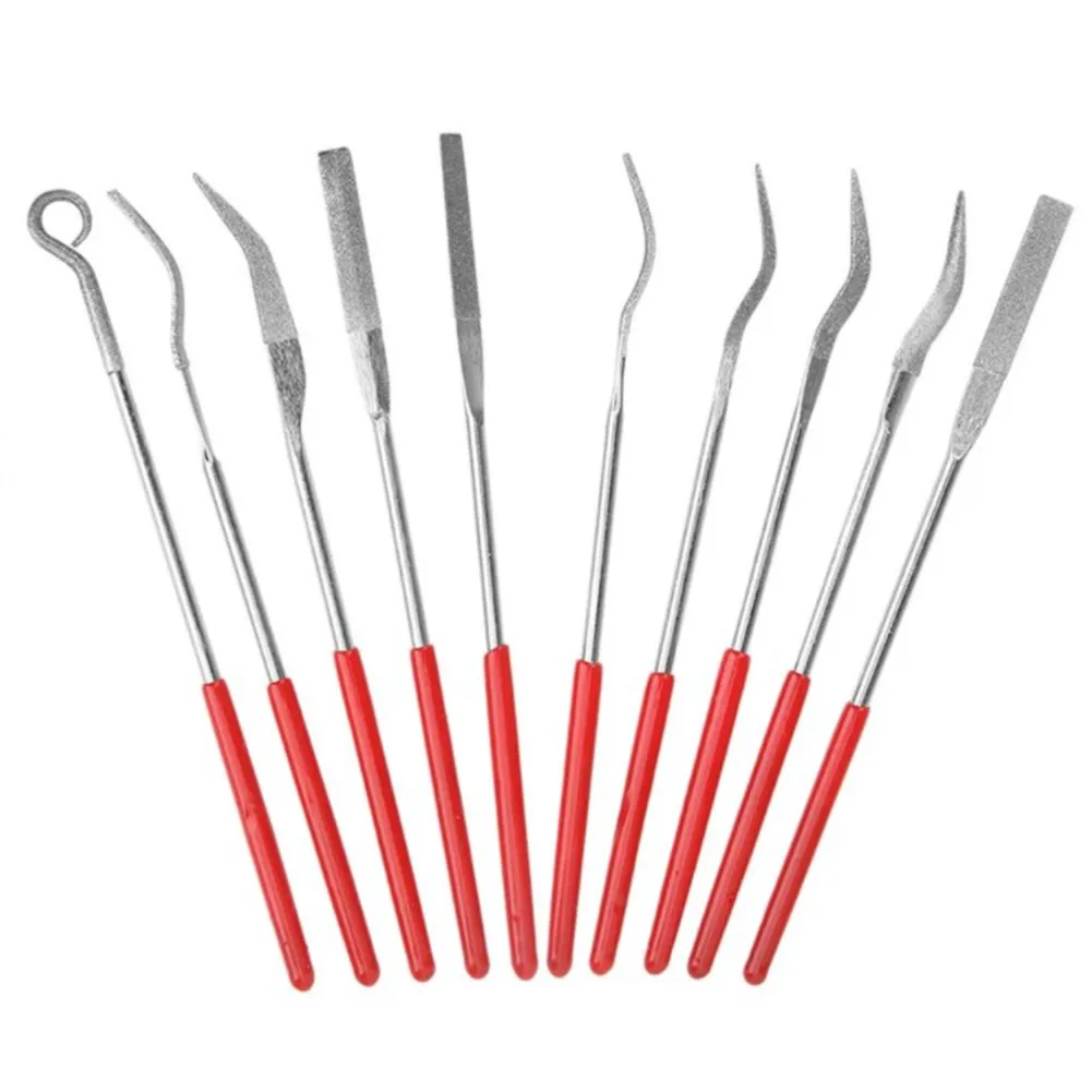 

10pcs 3x140mm Diamond Files Set Special Shaped Grinding Files Non-Slip DIY Crafts Polishing Carving Hand Tool