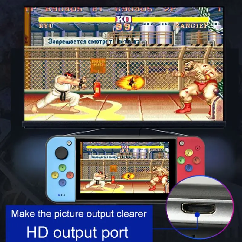 

Mini 5" Retro Game Console 360 Joystick Handheld Game Machine Host TV Output