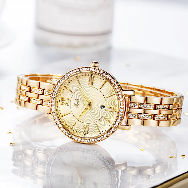 Top Luxury Women Quartz Wrist Watches Fashion Lady Diamond Watches Female Rhinestone Watch Waterproof Full Steel Bracelet Clock