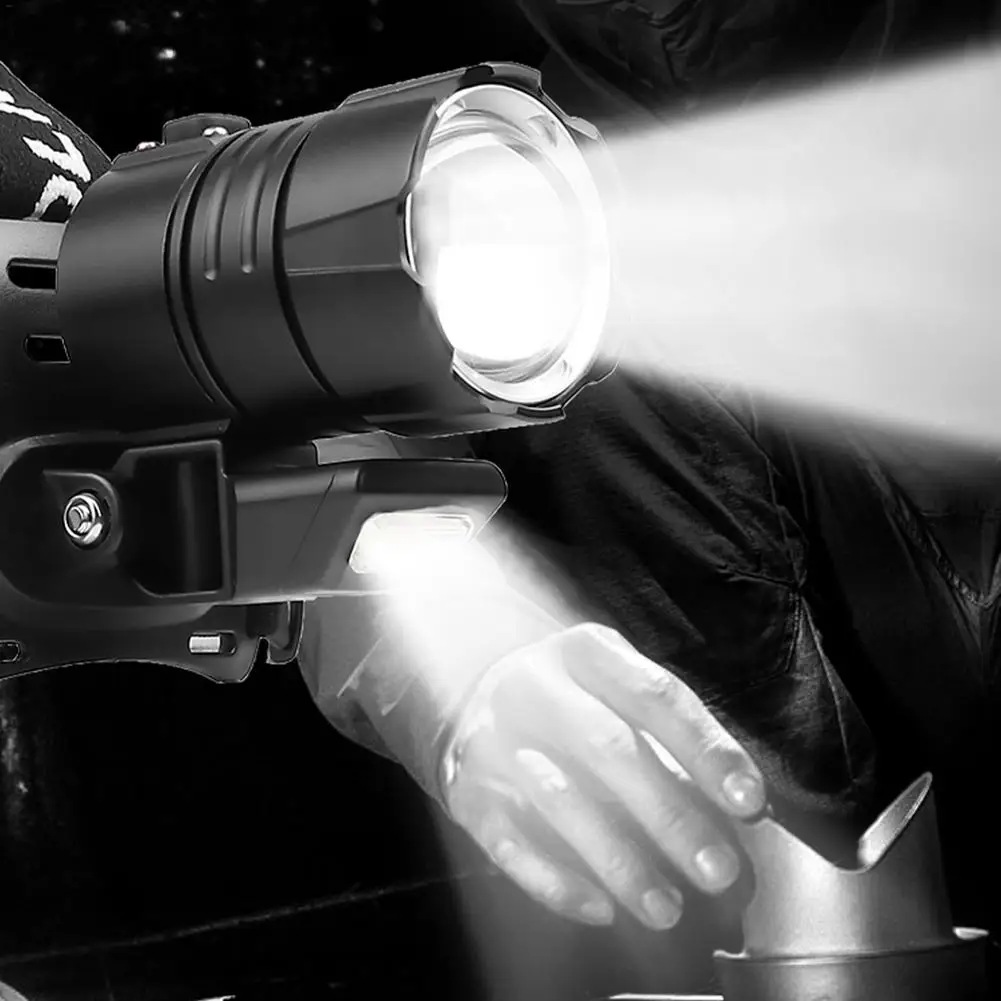 

Alloy ABS XHP90 4 Modes Camping Headlamp USB Strong Headlight Waterproof IPX4 Flashlight Torch Outdoor Hiking Fishing Head Lamp