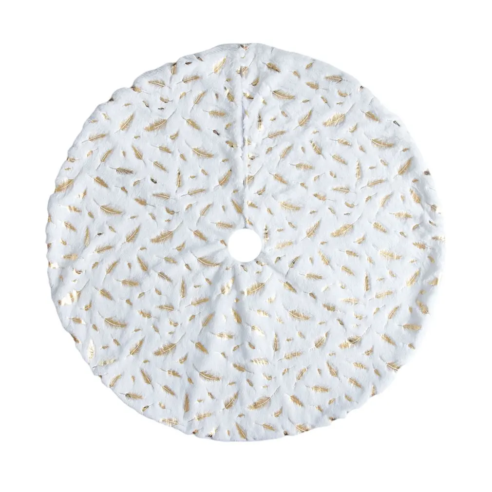 

Юбка на рождественскую елку, перо, бронзовое, многофункциональное Рождественское украшение, портативный фартук на елку, украшение