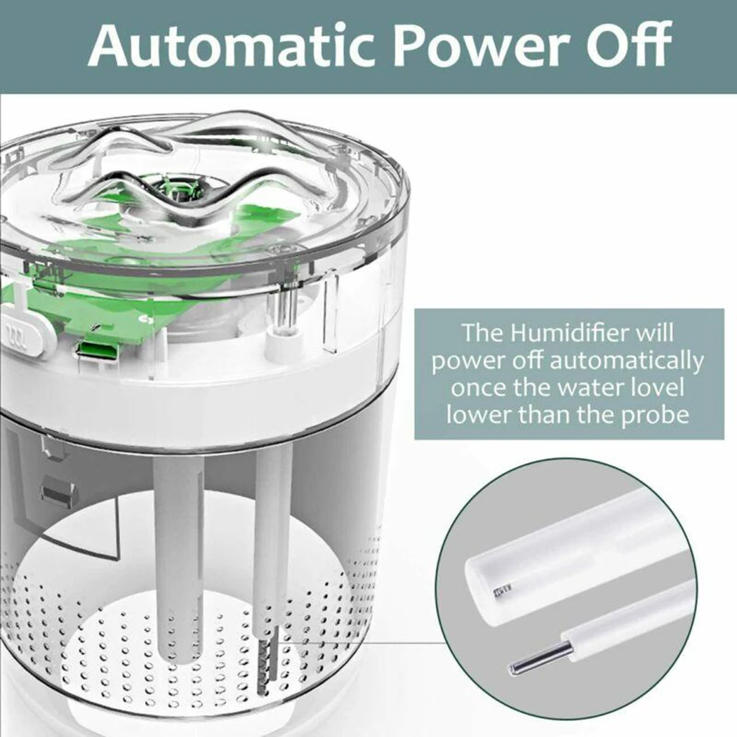 

DC 5V Humidifiers Quiet USB /Waterless Auto-Off White 200-450mA 30ml-50ml/H
