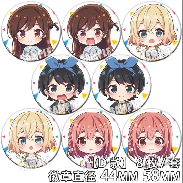 

Anime Rent A Girlfriend Figure 6126 Badge Round Brooch Pin Gifts Kids Collection Toy