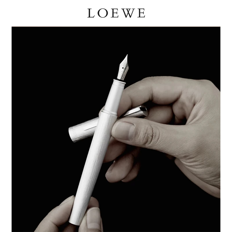 LE Gray Aluminum Fountain Pen Ink Pen With F Nib Converter Pen Office school supplies penna stilografica