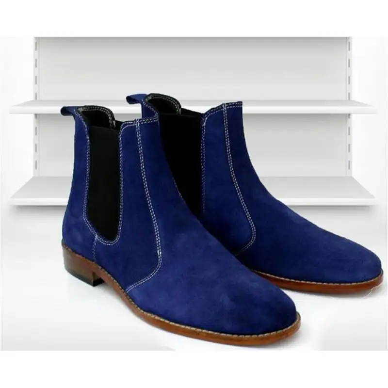 

Ботинки Челси KT154 мужские повседневные, замшевые удобные универсальные классические ботинки ручной работы, без застежки, с круглым носком, ...