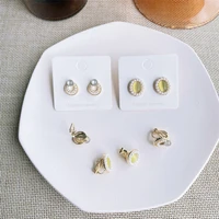 origin summer elegant green oval opals stud earring for women imitation pearl hollow out gold color metal earring jewellery