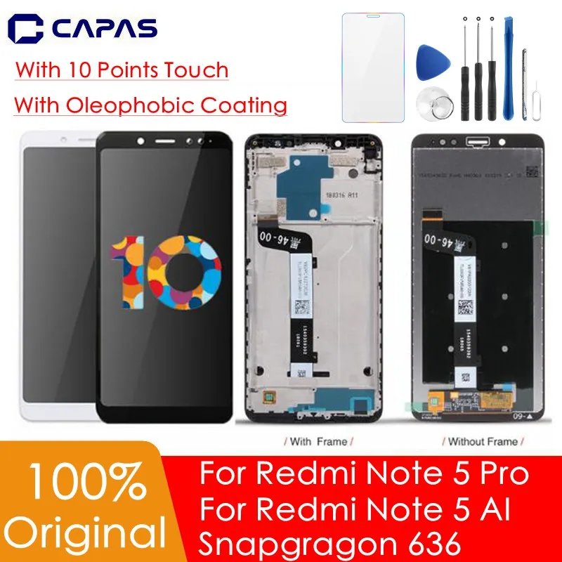 Для Xiaomi Redmi Note 5 Pro ЖК-дисплей для Redmi Note 5 AI ЖК+ рамка Snapdragon 636 сенсорный экран Запасные части