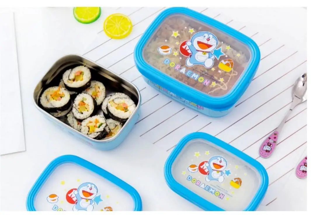 Мультфильм KT Doraemon SUS304 Bento Box контейнер для еды и обедов 470 мл 900 мл 1400 мл