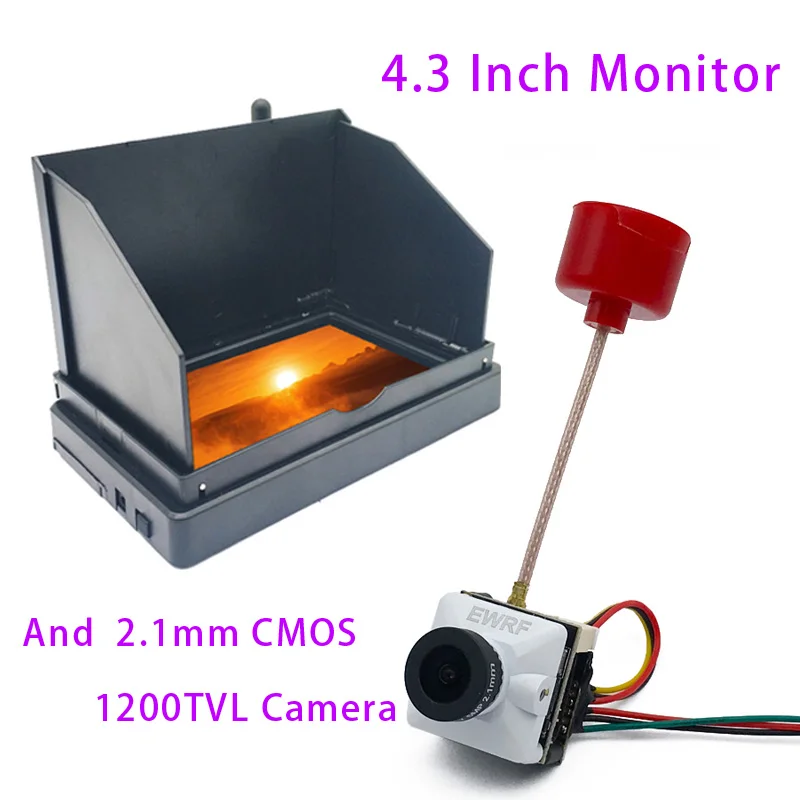 Готовый к использованию 5 8G 48CH 4 3 дюймовый FPV монитор 480x272 встроенный аккумулятор