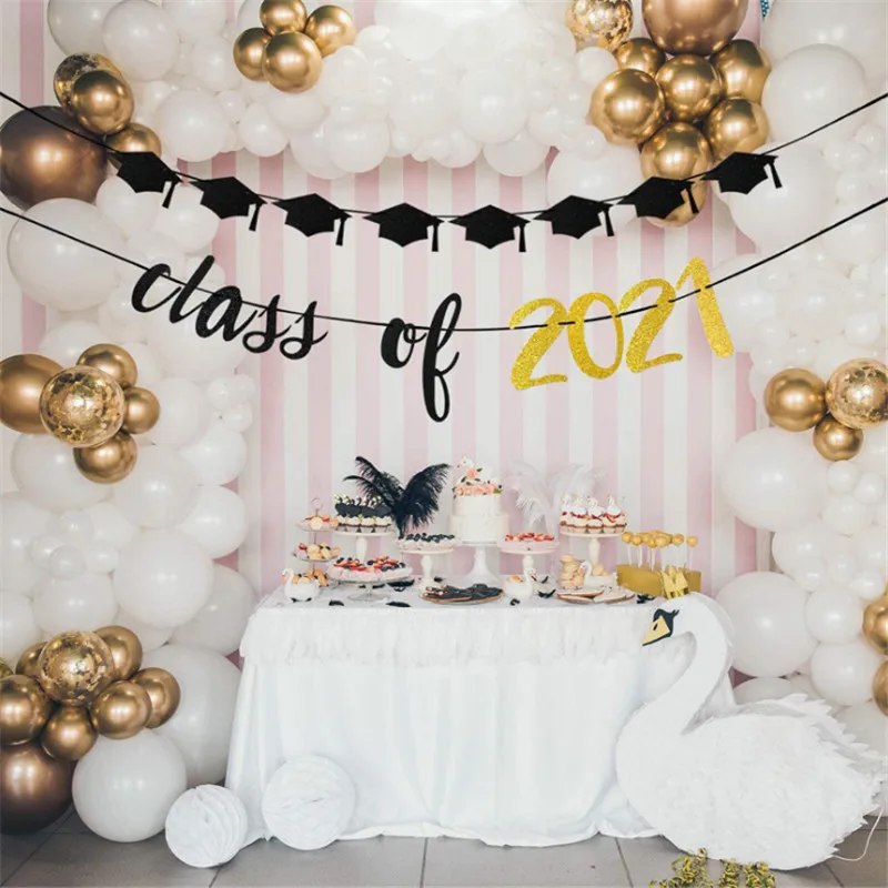 Класс 2021 Выпускной сезон Танцевальная вечеринка украшения баннер тянуть флаг