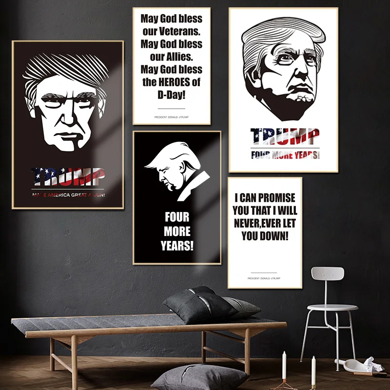 Пейзаж на холсте с изображением Дональда Трампа|Рисование и каллиграфия| |