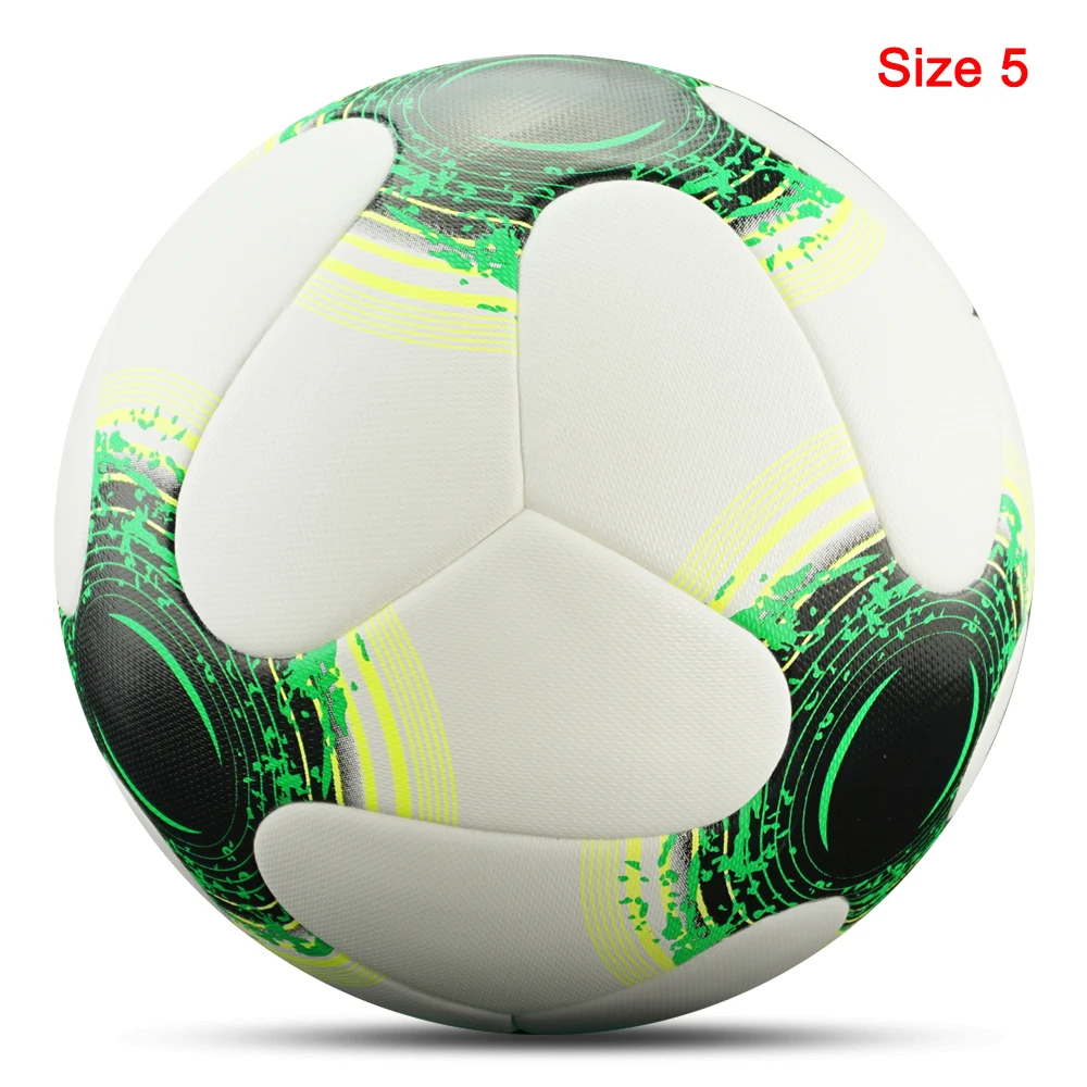 R-Green White Size 5 Российский профессиональный Размер 4 Размер 5 футбол PU бесшовный футбольный мяч цель командный матч тренировочные мячи Лига futbol bola - Цвет: R-Green White Size 5