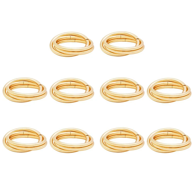 

10 Pcs Circle Napkin Rings Round Napkin Holders Buckles For Wedding, Dinner Party, Table Decorations Gold