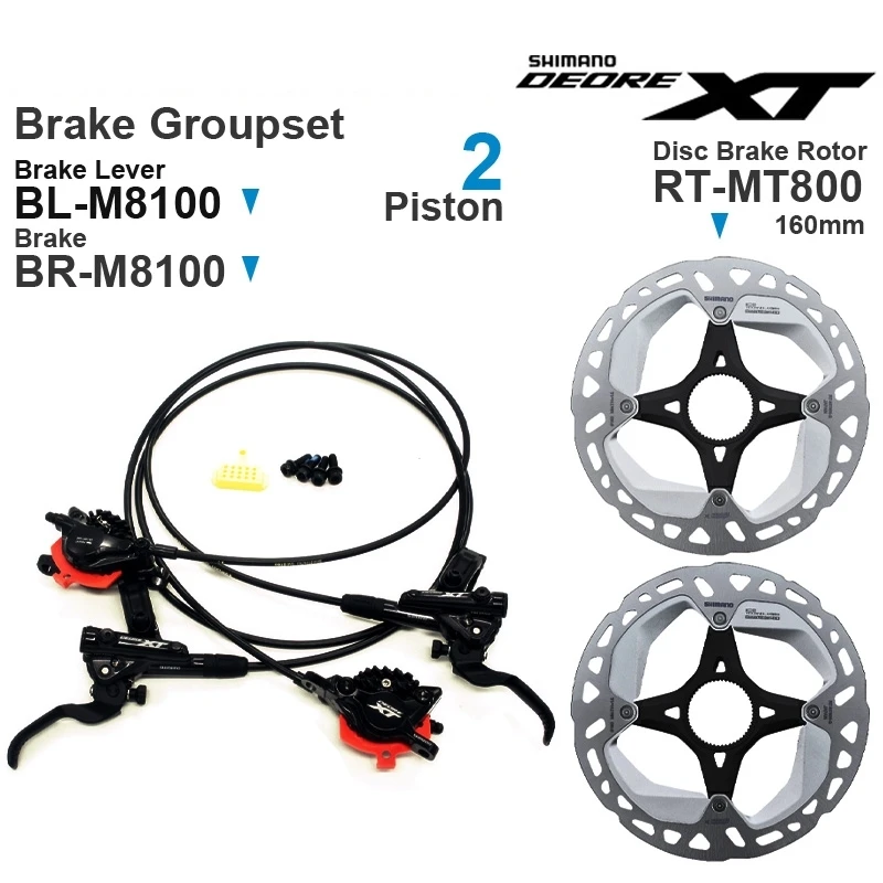 Гидравлический дисковый тормоз SHIMANO DEORE XT M8100 рычаг группового тормоза 2 поршневой
