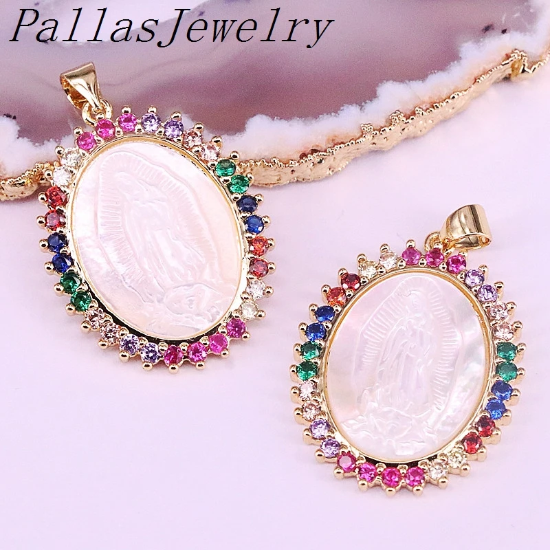 5 шт. ожерелья-подвески золотого/серебряного цвета с изображением Иисуса/Девы