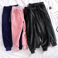 charming fleece sport cotton spring autumn pants warm for girls boys children kids trousers clothing teenagers high quality