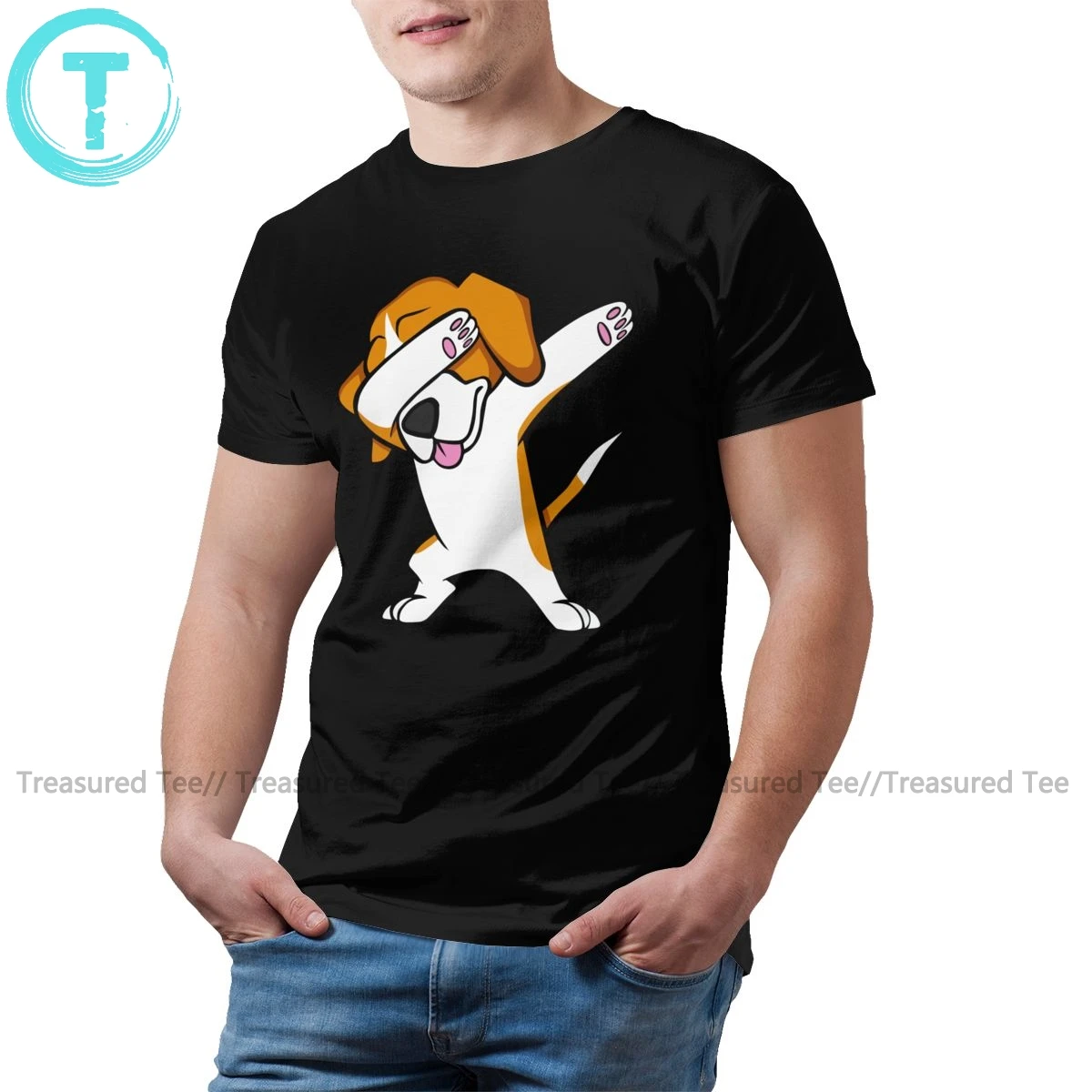 Забавная футболка Beagle с изображением щенка забавная в стиле хип-хоп 100 хлопок
