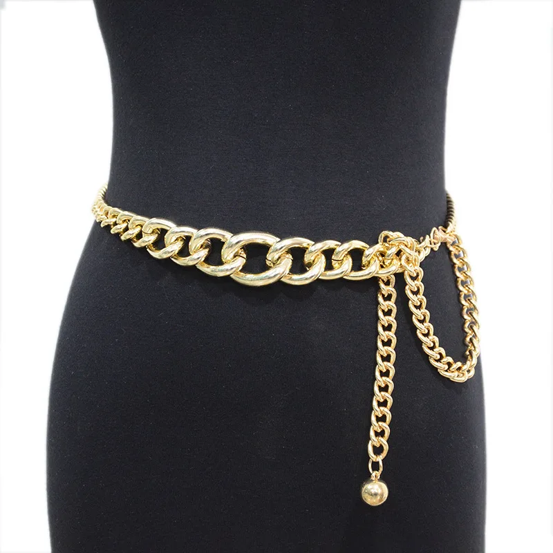 

Women's Belt Women's Casual Decoration Punk Chain Metal Thin Waist Chain Match with Coat