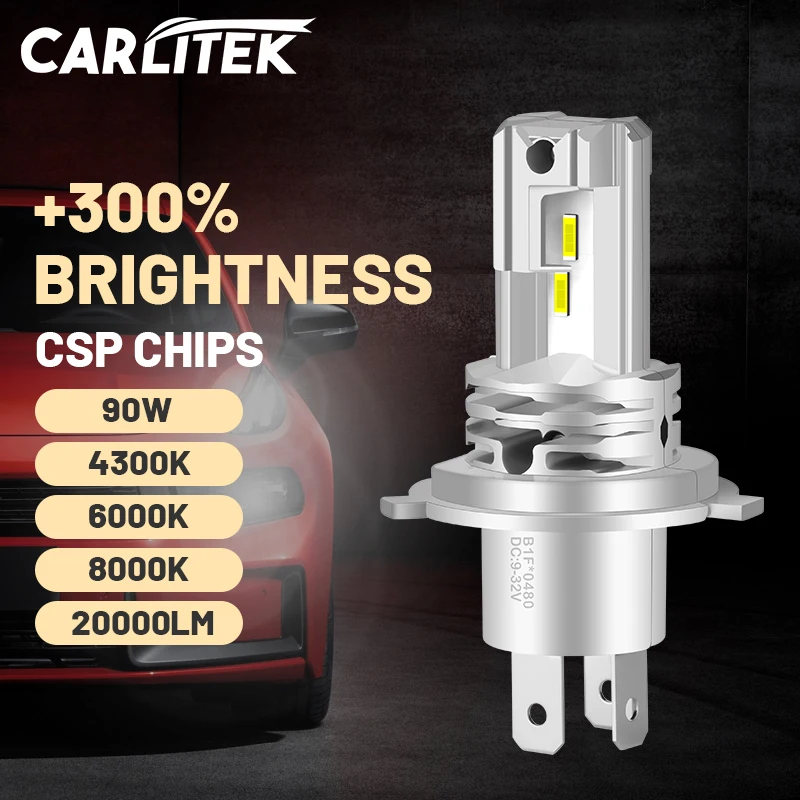 Carlitek 20000LM H7 светодиодный фар безвентиляторный H4 H11 H8 H9 9005 9006 HB3 HB4 высокого луча