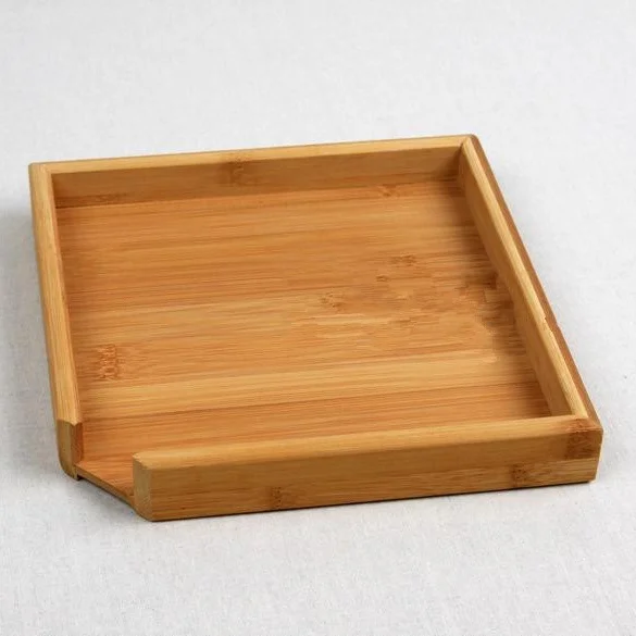 Бамбуковый поднос для хранения столовых приборов квадратный кухонный поддон