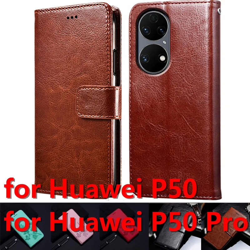 

Luxury Vintage Case for Huawei P50 Case Leather Flip Wallet Card Stand Magnetic Book Phone Cover for Huawei P50 Pro