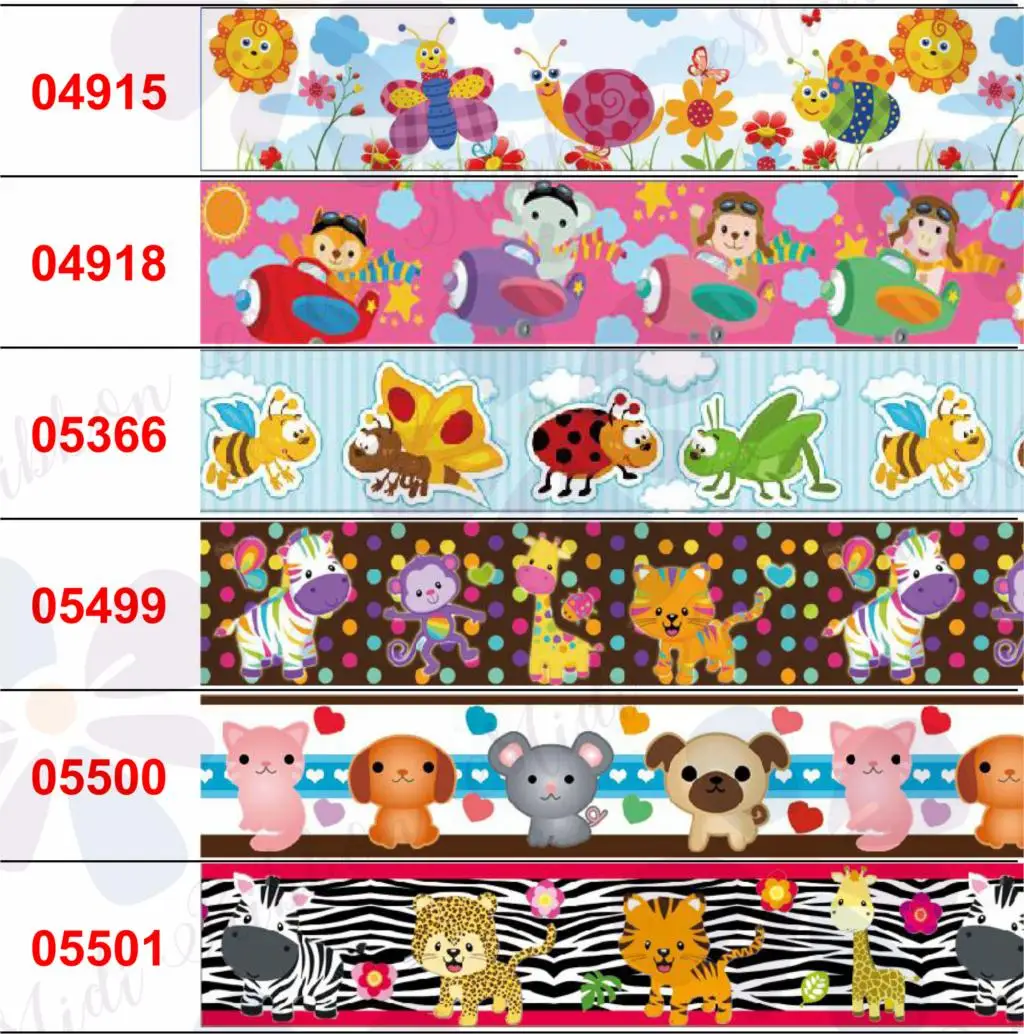 16 мм 75 мультяшный зоопарк животное тигр бабочка жираф напечатанный Grosgrain/Foe лента