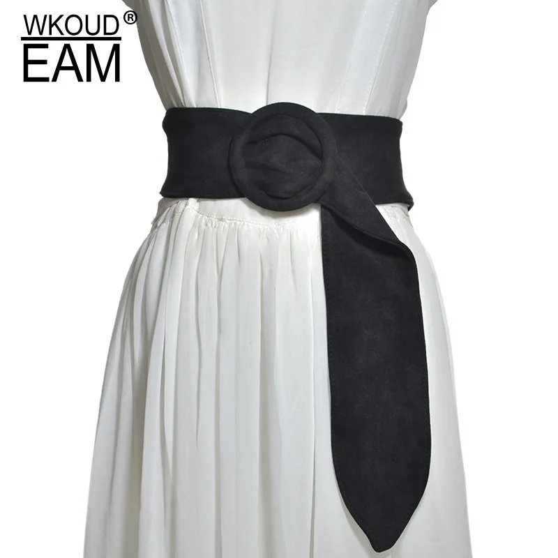 WKOUD EAM 2020 новый бархатный хлопковый пояс Женский Круглый с пряжкой