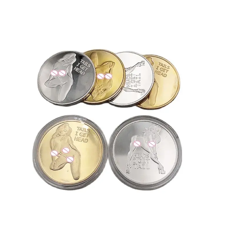 

Женская Соблазнительная поза, счастливая монета, хвост, я получаю голову, Памятная коллекция монет, украшение для дома, сувениры, настольные...