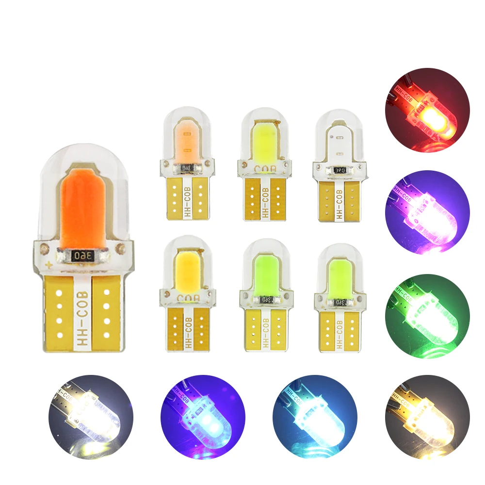 T10 COB ошибок T10 w5w led 194 с can-bus кремнезема Авто габаритный фонарь лампы 8SMD 12V 3W 180LM 6500k багажник автомобиля inteior огни