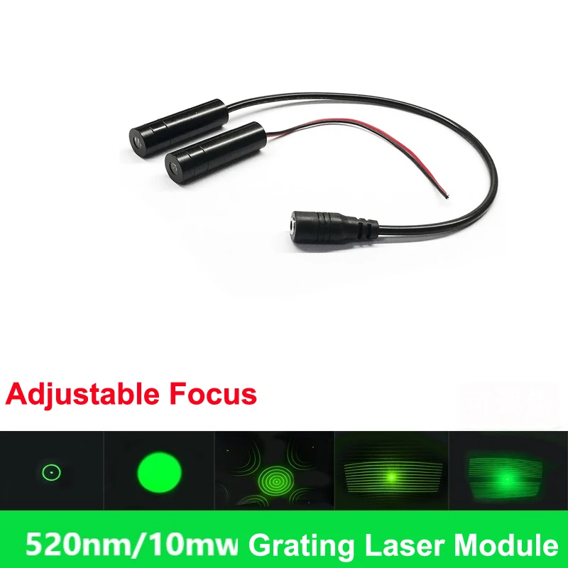 520nm 10mW Blue Adjustable Focus Grating Laser Module 3D Projection Laser Light