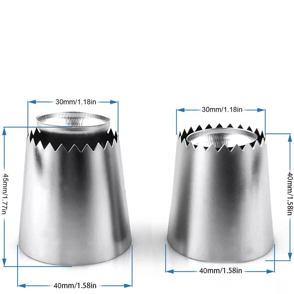 2Pcs Sultan tube Russian Pastry Tip Icing Piping Stainlessl Steel Nozzles Large Cupcake Baking Tool | Дом и сад