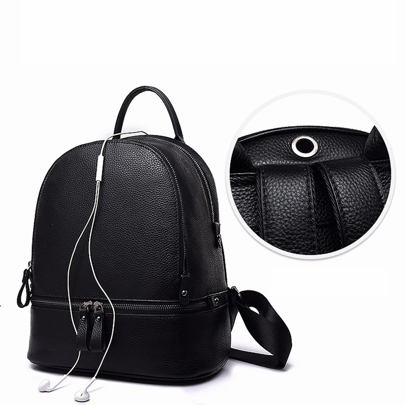 Дизайнерский брендовый роскошный женский рюкзак черный маленький с заклепками