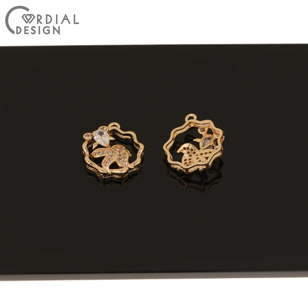 

Cordial Design 50Pcs 16*20MM Jewelry Accessories/Charms/DIY Earrings Making/Jewelry Findings & Components/Hand Made/CZ Pendant