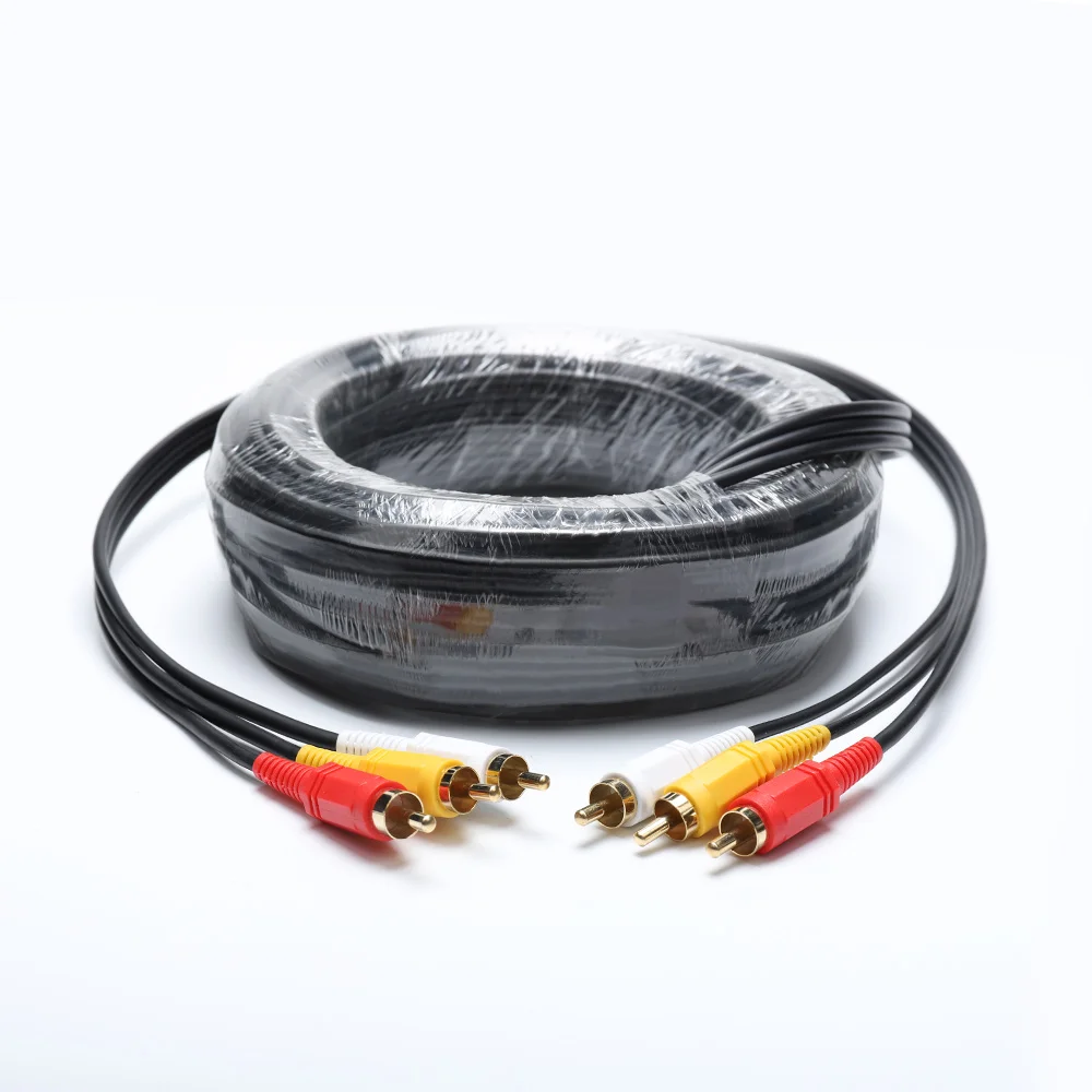 PCER 3RCA на штекер мужской аудио кабель позолоченный RCA 1 5 м 3 10 домашний кинотеатр DVD