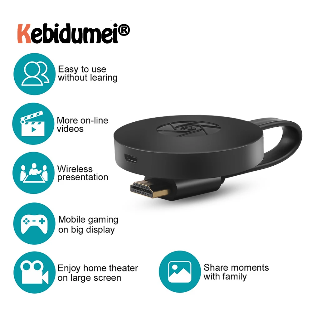 Адаптер kebidumei MiraScreen TV Stick Crome Cast HDMI Wi Fi приемник для Google Chromecast 2 мини ПК Android