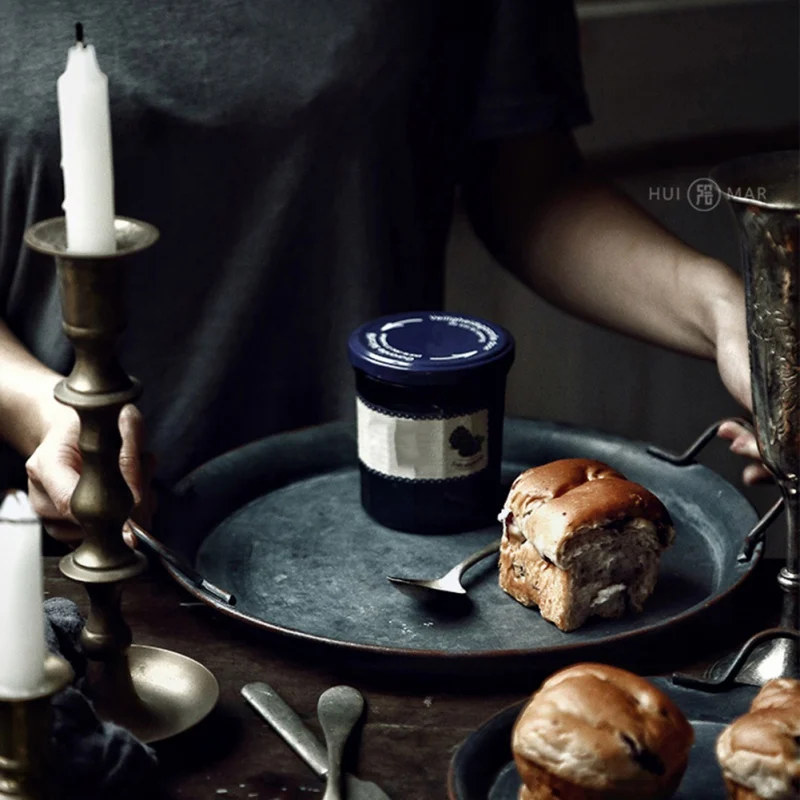 Украшение для дома деревенский Ретро Круглый поднос хранения кованого железа