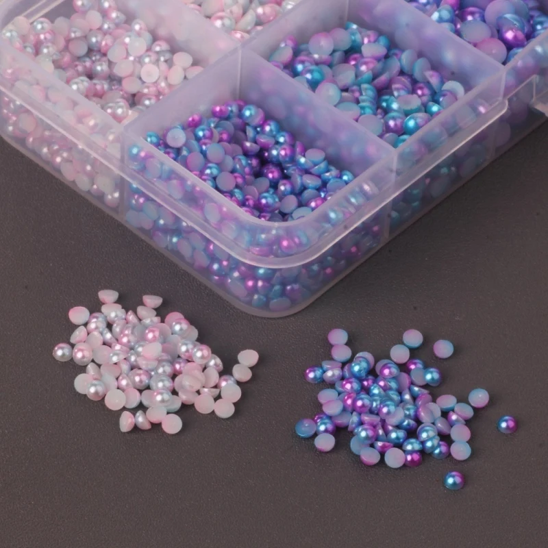 

Flat Back Pearls Half Round Resin Pearls Semicircle Faux Pearl Imitation Pearl for DIY Crafts Nail Art for Shoes Bags