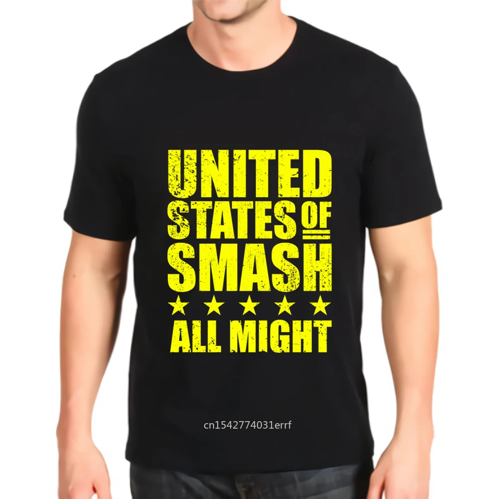 

New Fashion Printed Tshirt Bnha United States Of Smash All Might Plus Ultra Loose Customization Mens Tees Top